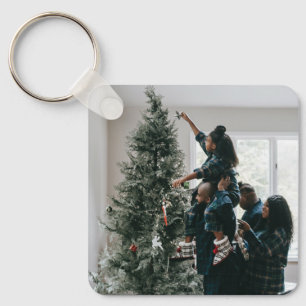 Llavero Foto personalizada de la familia de Navidades Pers
