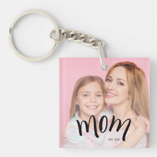 Llavero Foto personalizada de mamá Año de establecimiento 