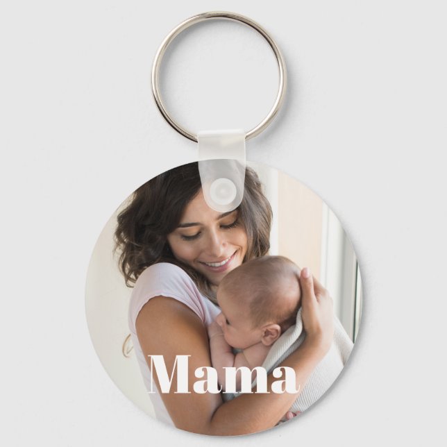 Llavero Foto personalizada de mamá y bebé (Anverso)