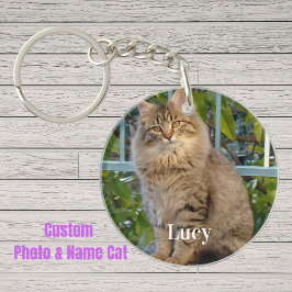 Llavero Foto personalizada de mascota Amante de gatos y no