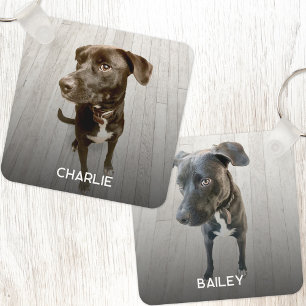 Llavero Foto personalizada de mascota de doble cara con do