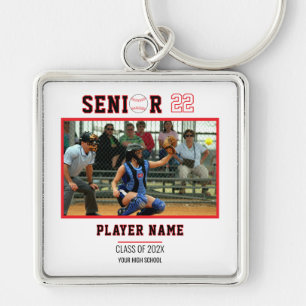 Llavero Foto personalizada de noche de senior de béisbol