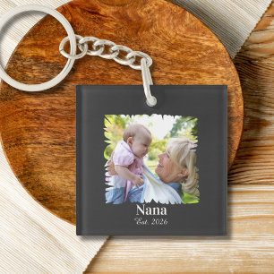 Llavero Foto personalizada de nueva abuela Año de Est.