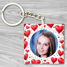 Llavero Foto personalizada de Personalizado de corazones d