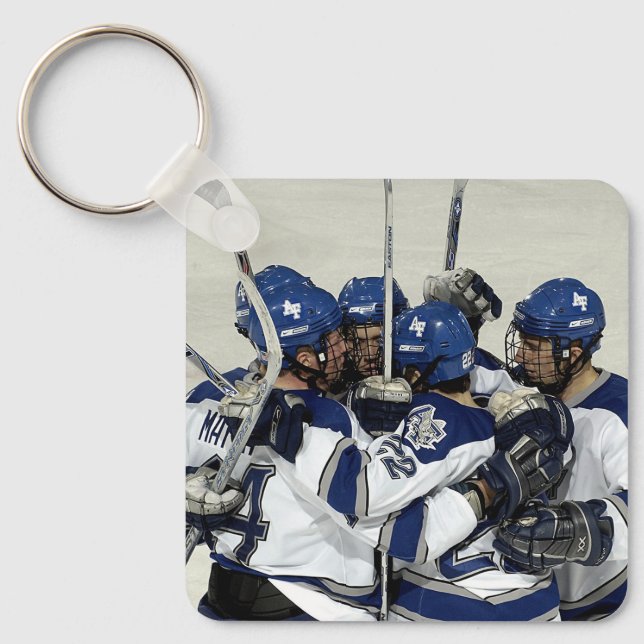 Llavero Foto personalizada del equipo de hockey (Anverso)