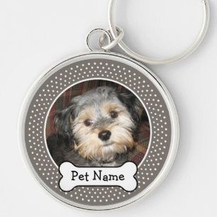 Llavero Foto personalizada del mascota con el hueso de