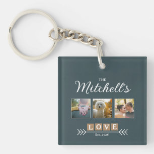 Llavero Foto personalizada del nombre de familia y año 