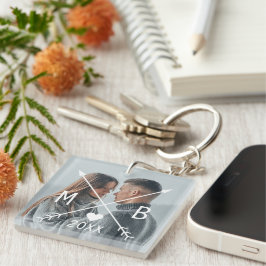 Llavero Foto Personalizada Elegante y Sofisticada Corazón 