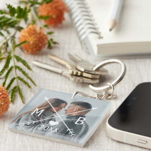 Llavero Foto Personalizada Elegante y Sofisticada Corazón 