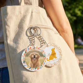 Llavero Foto personalizada Golden Retriever - Naranja Past