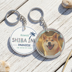 Llavero Foto personalizada Kawaii Shiba Inu Paradise Mam
