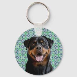 Llavero Foto Personalizada Mascota Perro Patrón Mandala Ve
