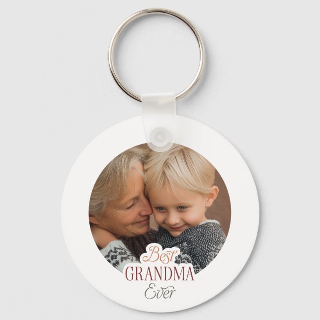 Llavero Foto personalizada Mejor Abuela del Mundo (Anverso)