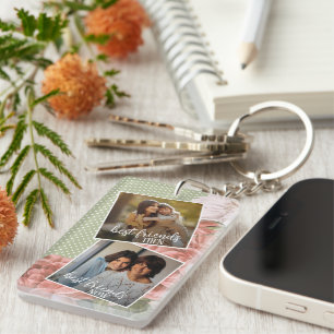 Llavero Foto personalizada Mejores Amigas Entonces y Ahora