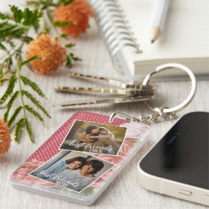 Llavero Foto personalizada Mejores Amigas Entonces y Ahora