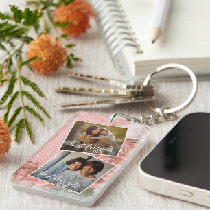 Llavero Foto personalizada Mejores Amigas Entonces y Ahora