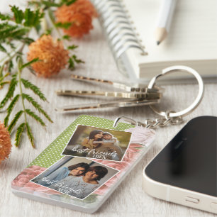 Llavero Foto personalizada Mejores Amigos Entonces Y Ahora