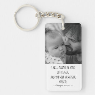 Llavero Foto personalizada moderna en blanco y negro, Día 