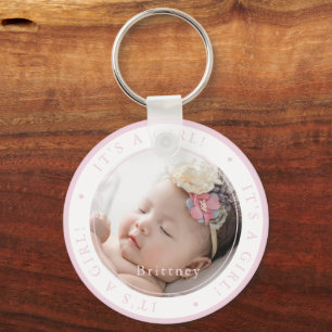 Llavero Foto personalizada nacimiento niña ocasión simple