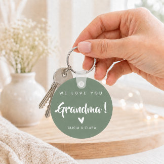 Llavero Foto personalizada TE AMAMOS ABUELA en Sage
