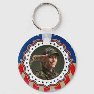 Llavero Foto personalizada USA Militar - Día del Veterano 