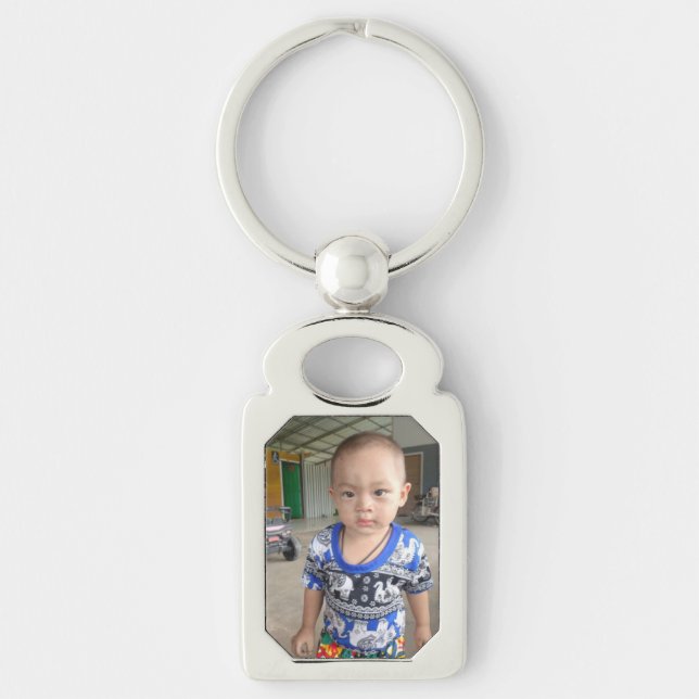 Llavero Foto personalizada y concisa Niños modernos (Anverso)