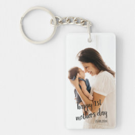 Llavero Foto personalizada y mamá de texto