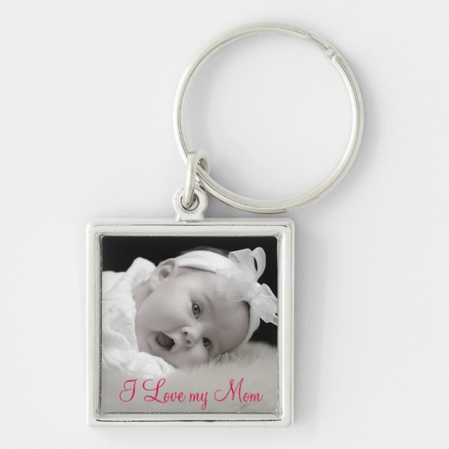 Llavero Foto personalizado, mamá, Día de la Madre (Frente)