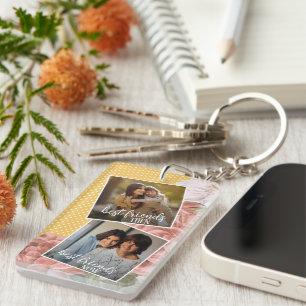 Llavero Foto personalizado Mejor Amigos Entonces Y Ahora C