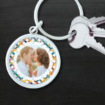 Llavero Foto personalizado Moderna Colorida Personalizada<br><div class="desc">Personalizado Photo Modern Colorful Personalized Keychain presenta un colorido patrón geométrico moderno con tu foto favorita en el centro. FOTO TIP: céntrate tu foto antes de subir a Zazzle. Perfecto como regalo para mamá,  papá,  abuelos,  amigos,  familia y más. Diseñado por Evco Studio www.zazzle.com/store/evcostudio</div>
