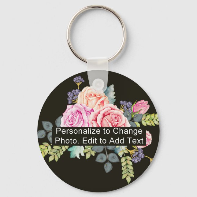 Llavero Foto personalizado Nombre del arte Monograma Comil (Anverso)