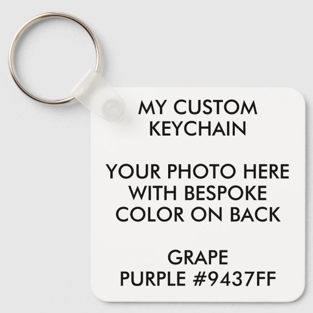 Llavero FOTO personalizado personalizada KEYCHAIN - PURPLE (Anverso)