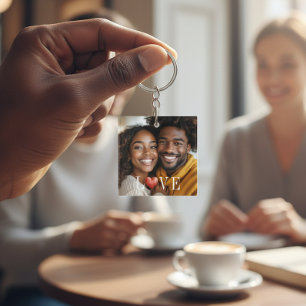 Llavero Foto Romántica Corazón de AMOR Accesorio Blanco