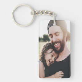Llavero Foto Rustic Best Dad Personalizado