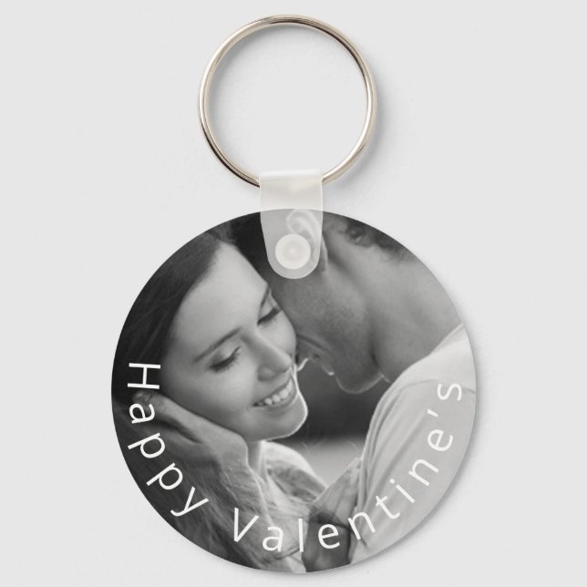 Llavero Foto Simple Happy Valentine Keychain (Anverso)