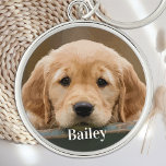 Llavero Foto simple y personalizada del Mascota de Perro P<br><div class="desc">¡Lleva a tu mascota a cualquier lugar donde vayas con esta cadena de fotos del mascota personalizado! ¡Un deber para cada madre perro y papá perro! Mascota simple y personalizado de Perro Perro Lover</div>