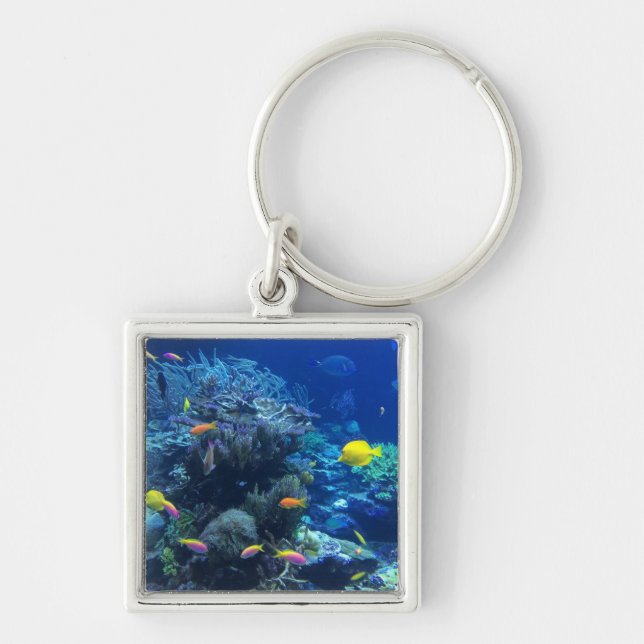 Llavero Foto submarina de peces tropicales amarillos (Frente)
