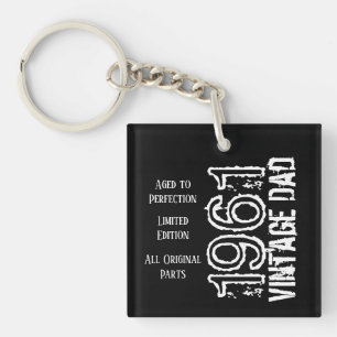 Llavero Foto tipo retro negro de papá vintage del día del 