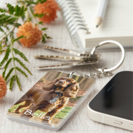 Llavero Foto y acuarela Cocker Spaniel Personalize