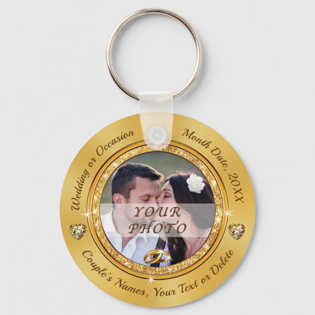Llavero Foto y favores de boda personalizados, Boda (Anverso)