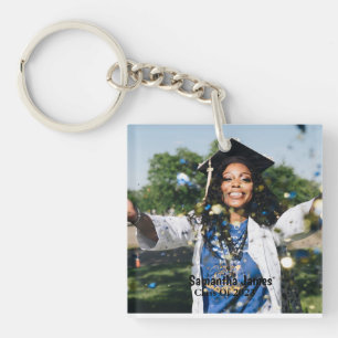 Llavero Foto y nombre de graduación personalizados