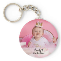 Foto y nombre de la niña en su primer cumpleaños
