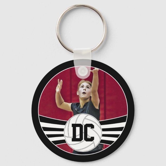 Llavero Foto y números de Personalizado de voleibol o text (Anverso)