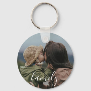 Llavero Foto y texto personalizados de la familia