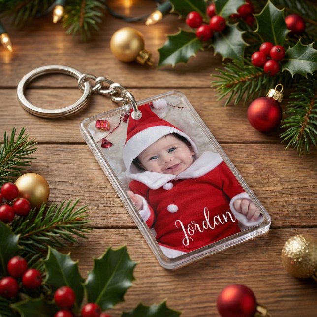 Llavero Foto y texto personalizados Keepsake (Personalized Photo and Text Keepsake Keychain)