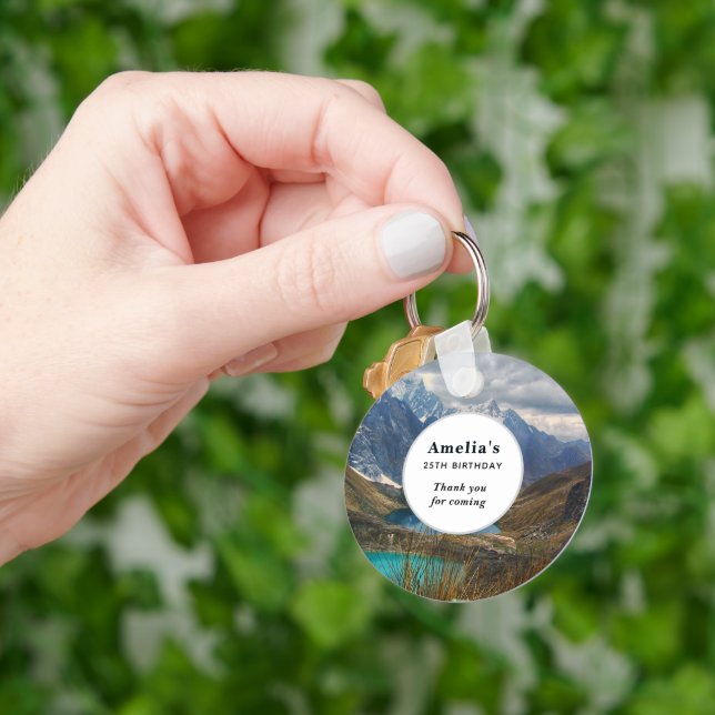 Llavero Fotografía Cumpleaños De Las Montañas Alpinas Grac (Mano)