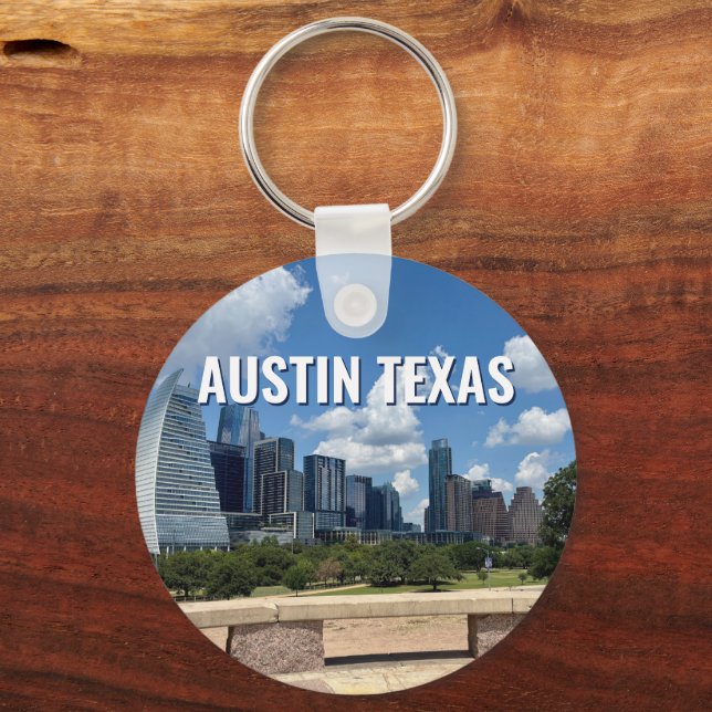 Llavero Fotografía de Austin Texas City Skyline (Anverso)