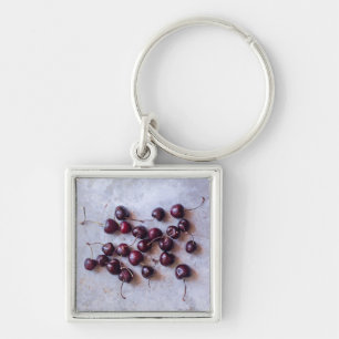 Llavero Fotografía de Cerezas Rojas Frescas