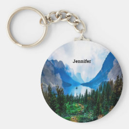 Llavero Fotografía de la escena natural de las montañas ru