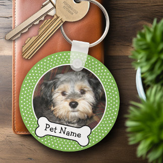 Llavero Fotografía de Mascota de huesos de perro y puntos